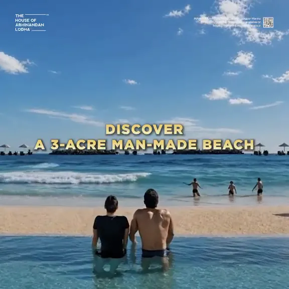 Still from the Nagpur Marina campaign film showing the man-made beach